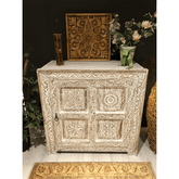 Indian Hand Carved Solid Hard Wood Single Door Cabinet D11